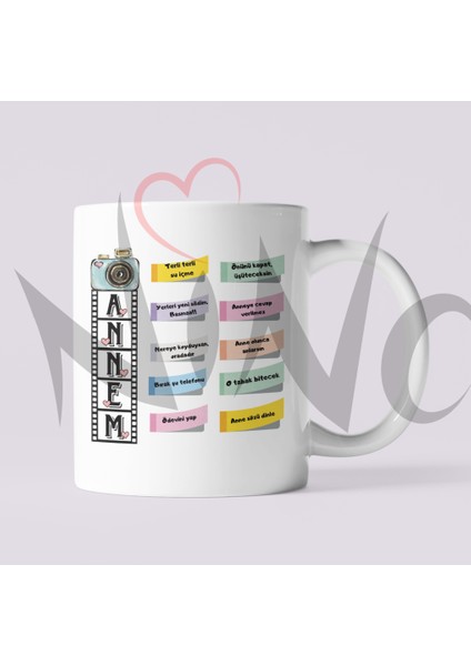 Annelere Özgü Derlemeler Baskılı Anneler Günü Hediyelik Kupa Bardak