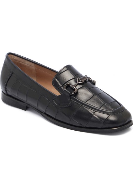 Siyah Hakiki Deri Kadın Loafer - K25I1AY68041-A23