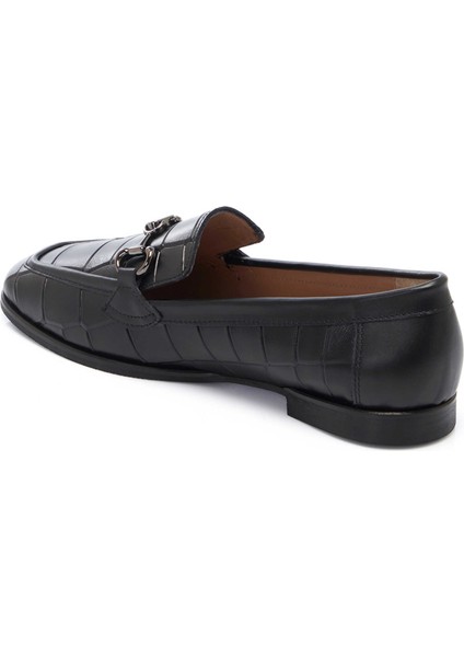 Siyah Hakiki Deri Kadın Loafer - K25I1AY68041-A23