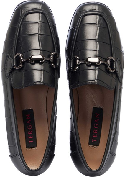 Siyah Hakiki Deri Kadın Loafer - K25I1AY68041-A23