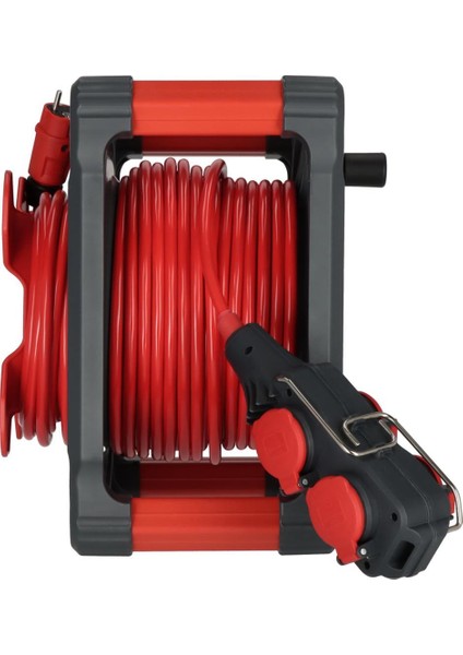 Professional Serisi 4 Soketli IP44 Lisanslı 33+5 Metre Isınma Şalterli Makaralı Kablo H07BQ-F3G2.5