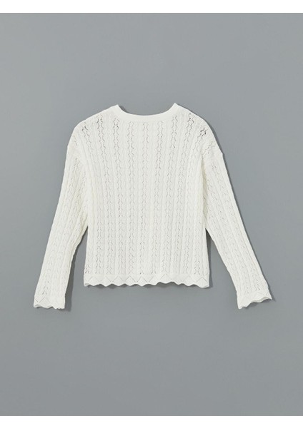 Bisiklet Yaka Ajurlu Kız Çocuk Triko Hırka modelleri