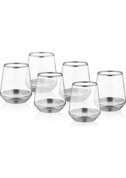Glam Su Bardağı Kısa Gümüş 6 Parça GLM0051