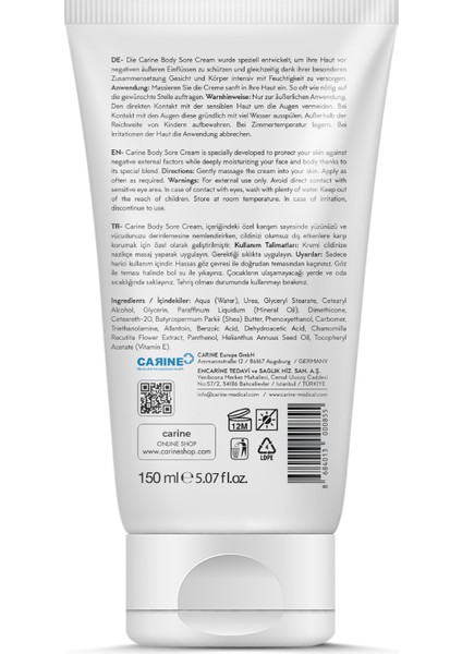 Carıne Yüz ve Vücut Bakım Kremi 150 ml fiyatları
