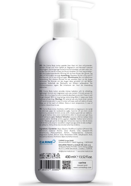 Carıne Vücut Losyonu 400 ml fiyatları