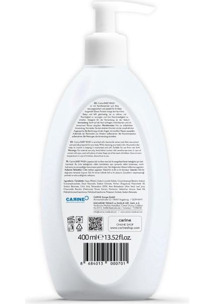 Carıne Bebek Vücut Şampuanı 400 ml fiyatları