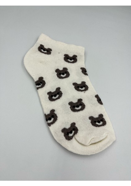 4 Çift Ayıcık Desenli Kadın Kısa Pamuk Patik Çorap Terletmeyen 4 Farklı Desen Bayan Çorap indirimleri