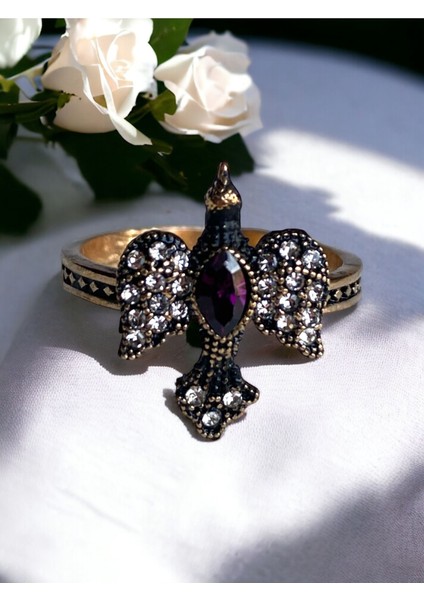 Kristal Taşlı Kırlangıç Figür Yüzük