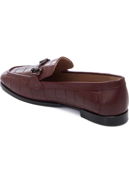 Bordo Hakiki Deri Kadın Loafer - K25I1AY68041-N77 fiyatları