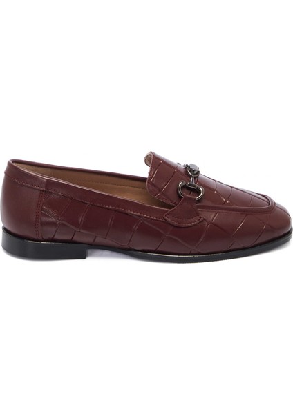Bordo Hakiki Deri Kadın Loafer - K25I1AY68041-N77 modelleri