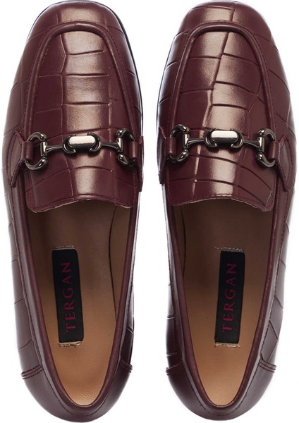Bordo Hakiki Deri Kadın Loafer - K25I1AY68041-N77 indirimleri