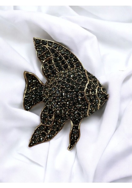 Black Diamond Taşlı Melek Balığı Motifli Broş fiyatları