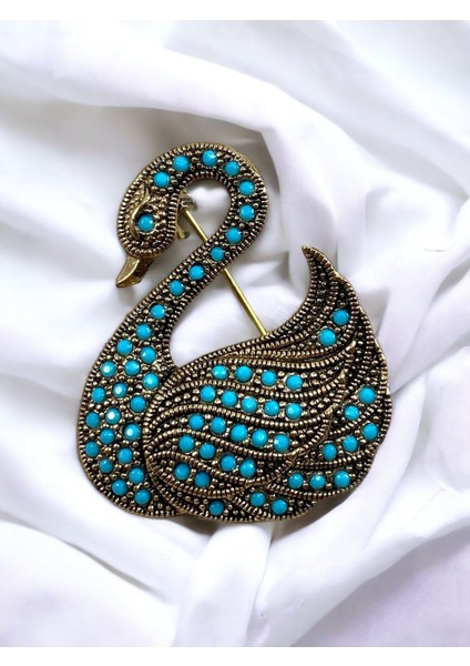 İnci Kuğu Motif Broş modelleri