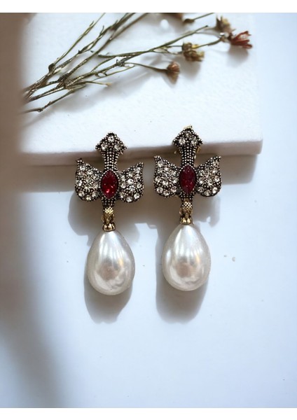 Su Damlası İnci Sallantılı Kırlangıç Figürü Küpe modelleri