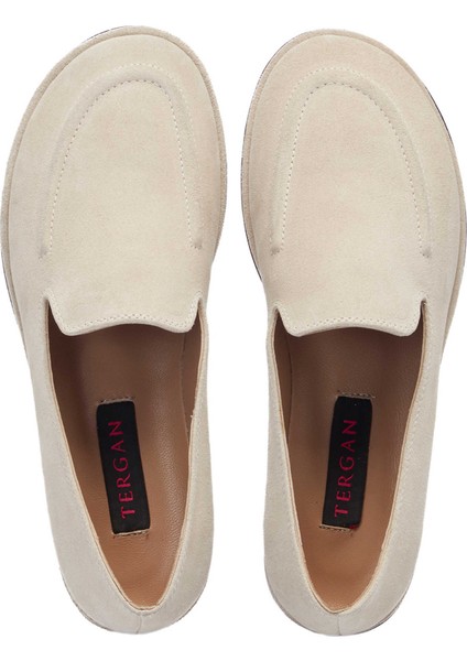 Bej Hakiki Süet Deri Kadın Loafer - K25I1AY68042-B79