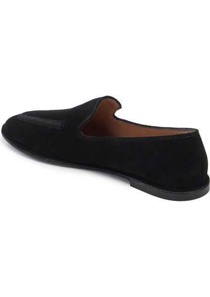 Siyah Hakiki Süet Deri Kadın Loafer - K25I1AY68042-A01