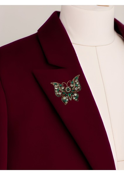 Yakut Swarosvki Taşlı Kelebek Broş modelleri