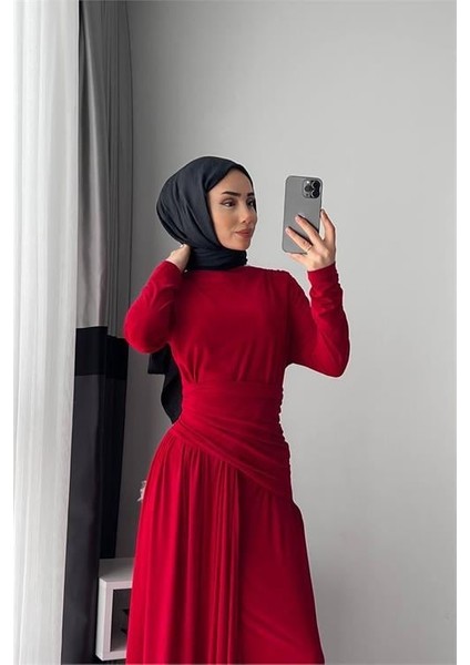 Dipmoda kadın candy kumaş tesettür elbise NMS047