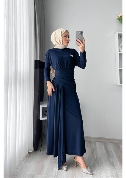 Dipmoda kadın candy kumaş tesettür elbise NMS047
