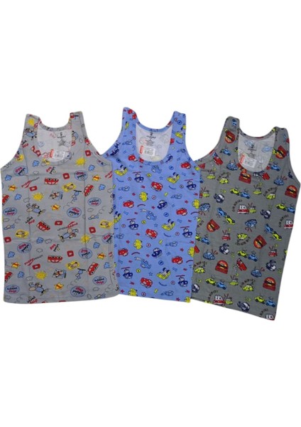 3'lü Renkli Erkek Atlet