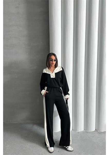 Dipmoda kadın modal kumaş likralı geniş paça eşofman takımı DPG073