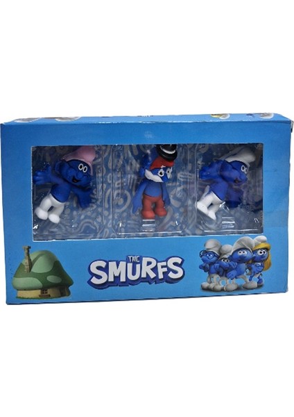 Kutulu 3'lü Şirinler Mini Figürlü Set