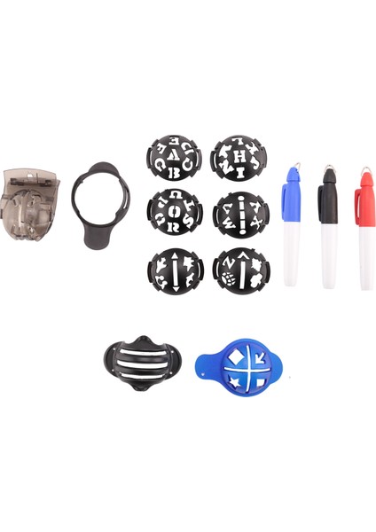 Golf Topu Işaretleyici, Renkli Çizgi Işaretleyici Kalemler, Üçlü Parça Plastik Golf Topu Işaretleme Hizalama Alet Seti, Siyah (Yurt Dışından) modelleri