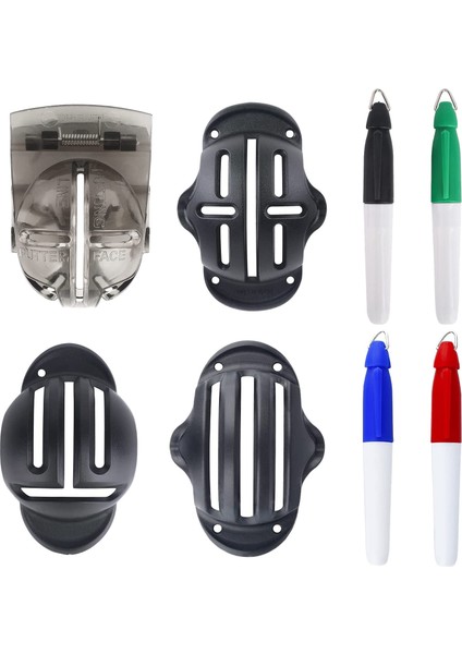 Golf Topu Çizgi Işaretleyicisi Golf Hizalama Seti Marker Kalem Üçlü Iz Putter Şablonu Yaylı Kelepçe Top Işaretleme Araçları (Yurt Dışından)