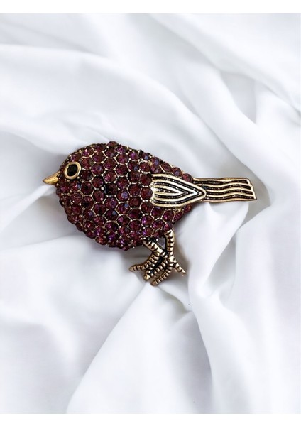 Kristal Taşlı Kuş Broş fiyatları