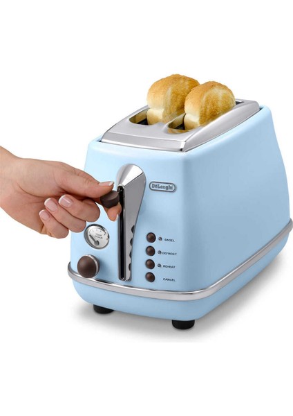 Ctov 2103.AZ Icona Vintage Mavi Ekmek Kızartma Makinesi