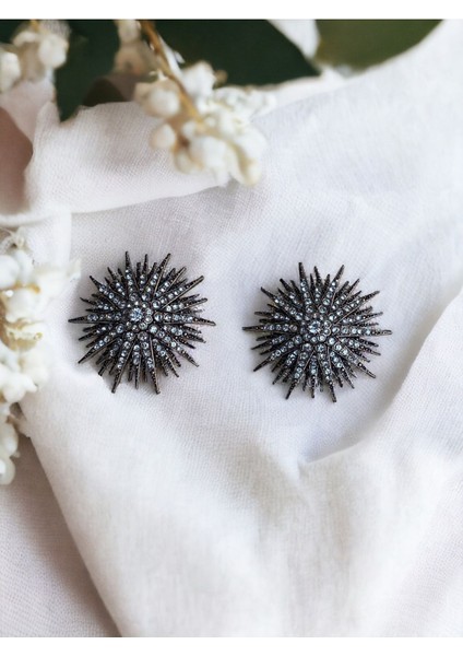 Zirkon Taşlı Deniz Kestanesi Küpe