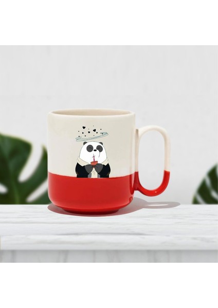 Sevgi Dolu Panda Figürlü Baskılı Kupa