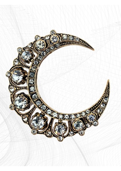 Zirkon Taşlı Elmas Montür Hilal Broş fırsatları