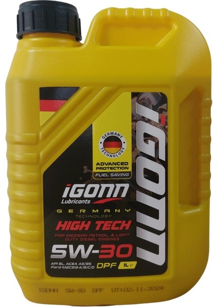 5W30 Dpf 1 Litre Motor Yağı (Üretim Yılı: 2024)