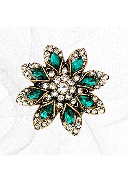 Mor Taşlı Çiçek Motifli Broş indirimleri