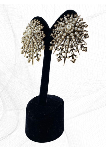 Turkuaz Taşlı Kutup Yıldızı Küpe modelleri