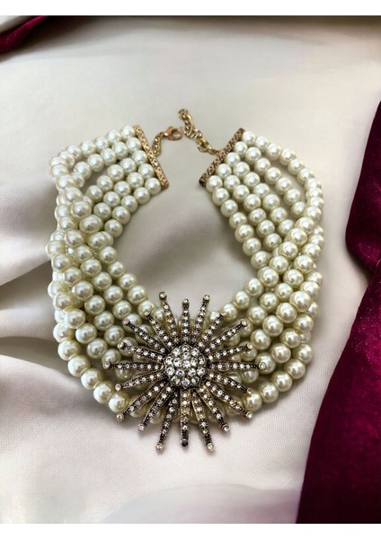 Turkuaz Taş Detaylı İnci Kolye fiyatları