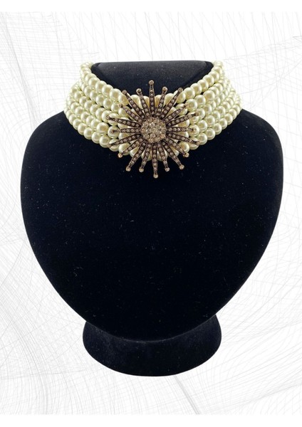 Turkuaz Taş Detaylı İnci Kolye indirimleri