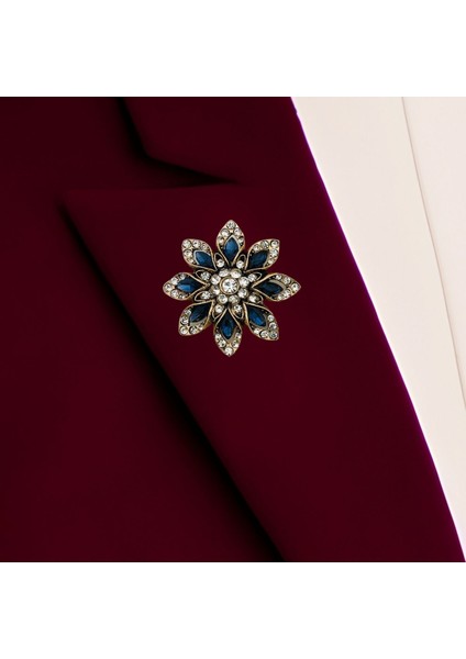 Mor Taşlı Çiçek Motifli Broş modelleri