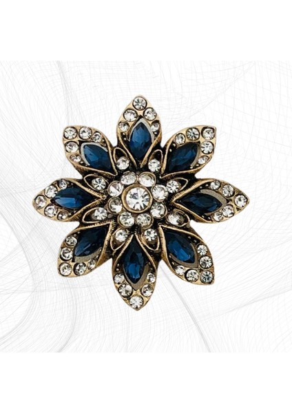 Mor Taşlı Çiçek Motifli Broş fırsatları