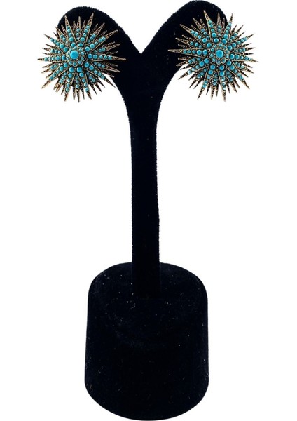 Turkuaz Taşlı Deniz Kestanesi Küpe fiyatları