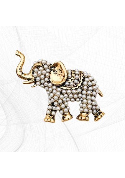 Turkuaz Taşlı Fil Motif Broş fırsatları