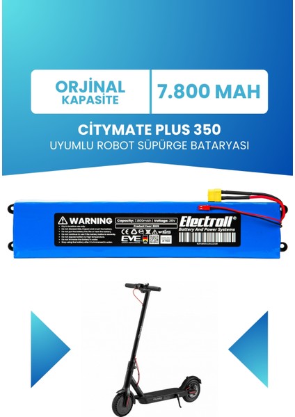 Citymate Plus 350 Batarya (ORJİNAL KAPASİTE) 7800mAh Elektrikli Scooter Bataryası Değişimi