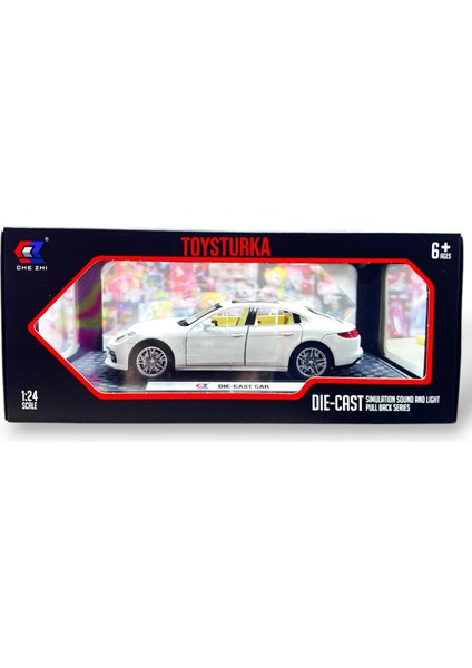 1:24 Metal Model Koleksiyon Araba Porsche Beyaz 21 cm CZ127B