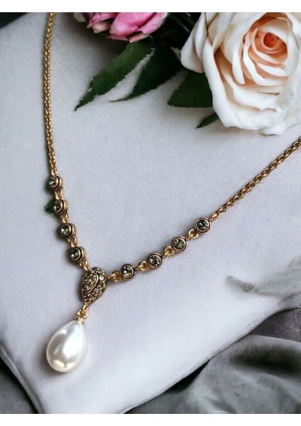 Zirkon Taşlı Su Yolu Zincirli Mayorka İnci Kolye fiyatları