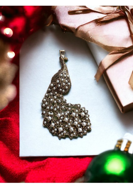 Tavuskuşu Motif Broş