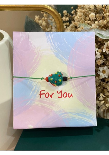 Yılbaşı Çam Ağacı Cam Murano Bileklik Yeni Yıl Temalı Christmas Bileklik