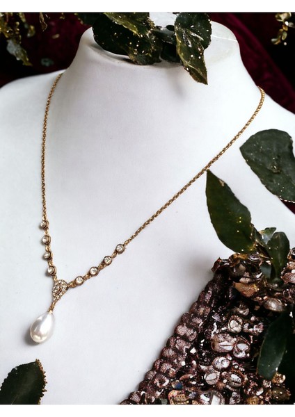 Zirkon Taşlı Su Yolu Zincirli Mayorka İnci Kolye fiyatları