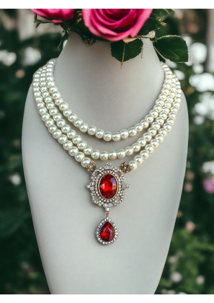 Black Diamond Kristal Taşlı İnci Kolye