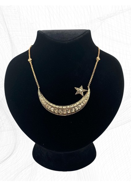 Kristal Taşlı Ay Yıldız Kolye indirimleri